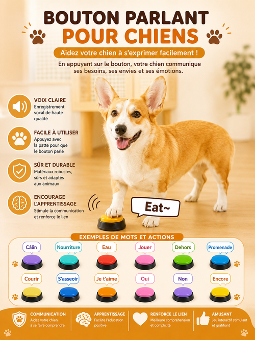 Boutons Sonores pour Chien - Jouet Enregistreur "Talking Buttons"