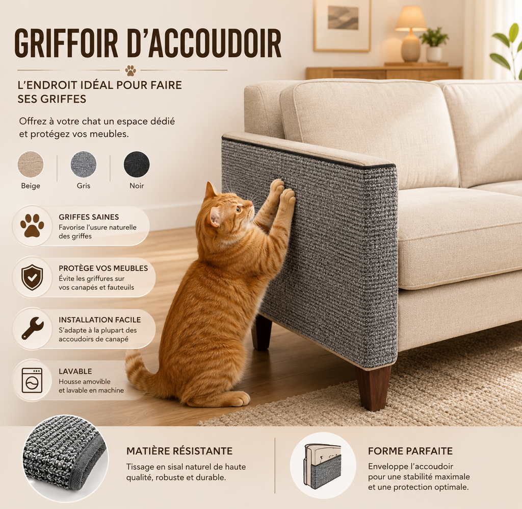 🐱 Tapis Anti-Griffures Auto-Adhésif pour Chat – Protection Meubles & Canapé