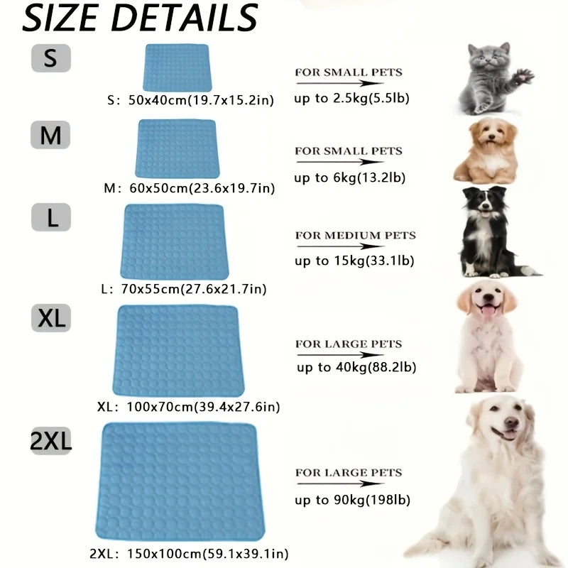 ❄️ Tapis Rafraîchissant pour Chien & Chat – Confort Été, Toutes Tailles
