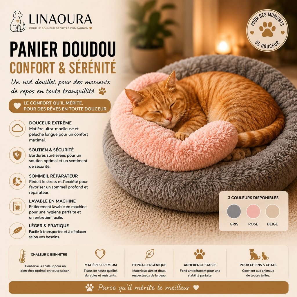 Coussin Apaisant Ergonomique pour Chat – Confort & Sommeil Paisible