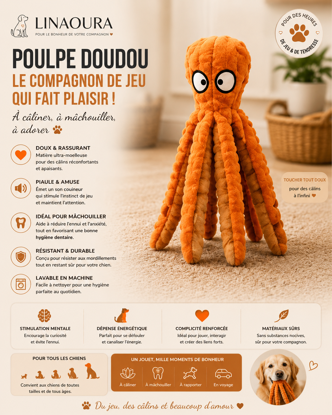 Jouet Poulpe Résistant