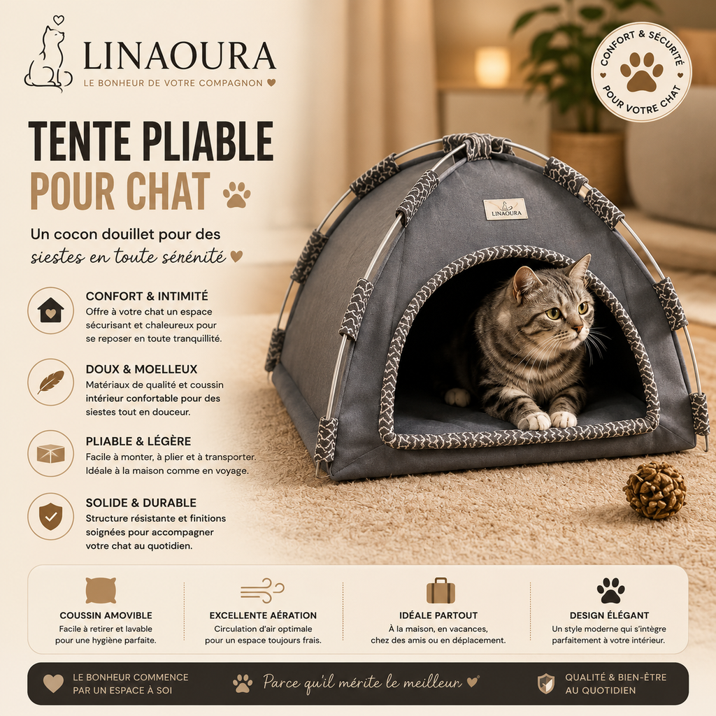 Foldable Cat Tent – Cozy, Lightweight, and Easy-to-Store Shelter