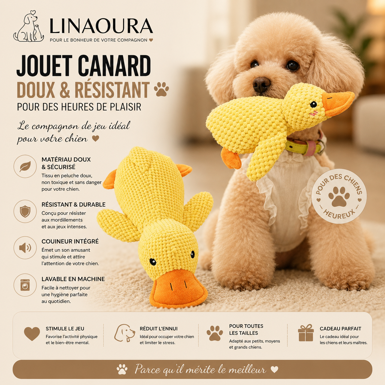 🐥 Peluche Canard Sonore