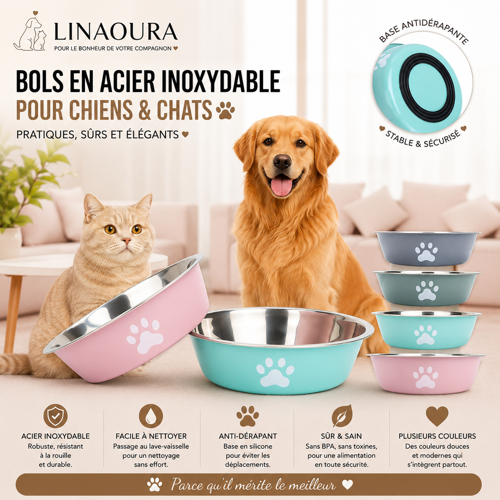 🥣 Bol Premium pour Croquettes & Eau pour Chien
