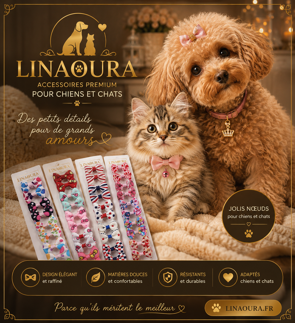 Lot de 10 Nœuds pour Chien - Barrettes Rubans Motifs Variés
