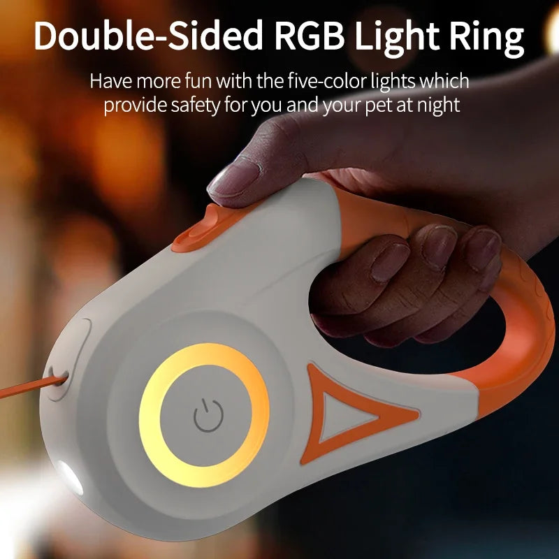 Laisse Rétractable LED Premium pour Chien – 3 ou 5 m | Sécurité & Confort