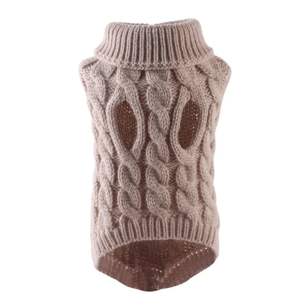 Pull Torsadé pour Chien - Tricot Chaud Automne/Hiver
