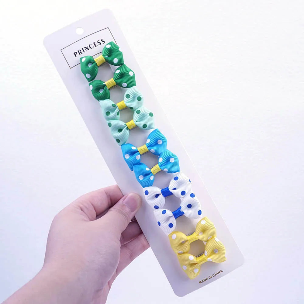 Lot de 10 Nœuds pour Chien - Barrettes Rubans Motifs Variés