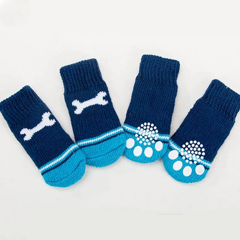 Anti-Slip Dog and Cat Socks - Pack of 4 - Winter Paw Protection
