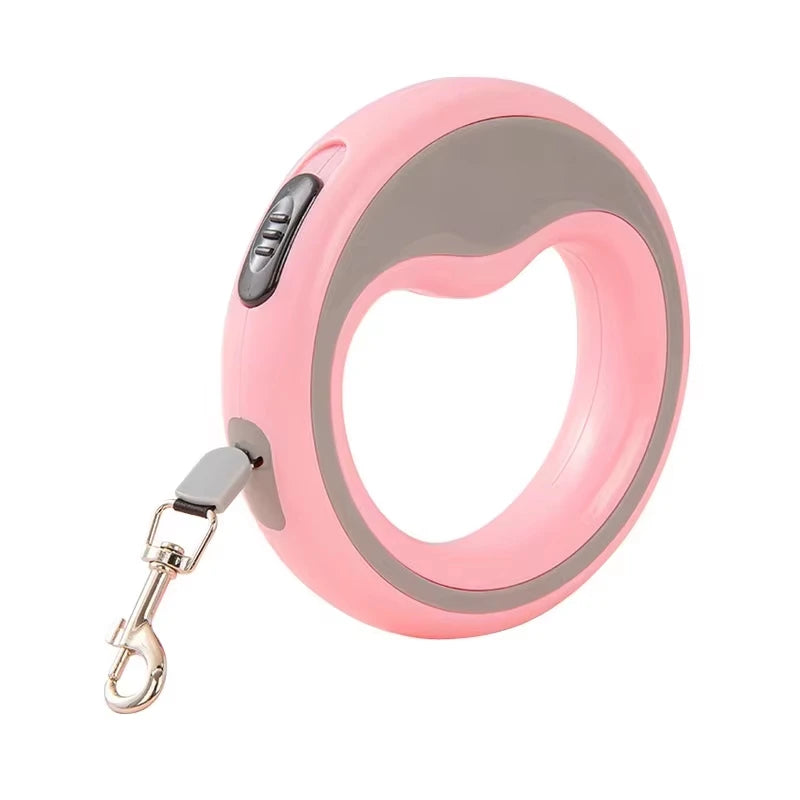 Heavy-Duty Retractable Dog Leash - Nylon Tape, One-Hand Locking, Tangle-Free
