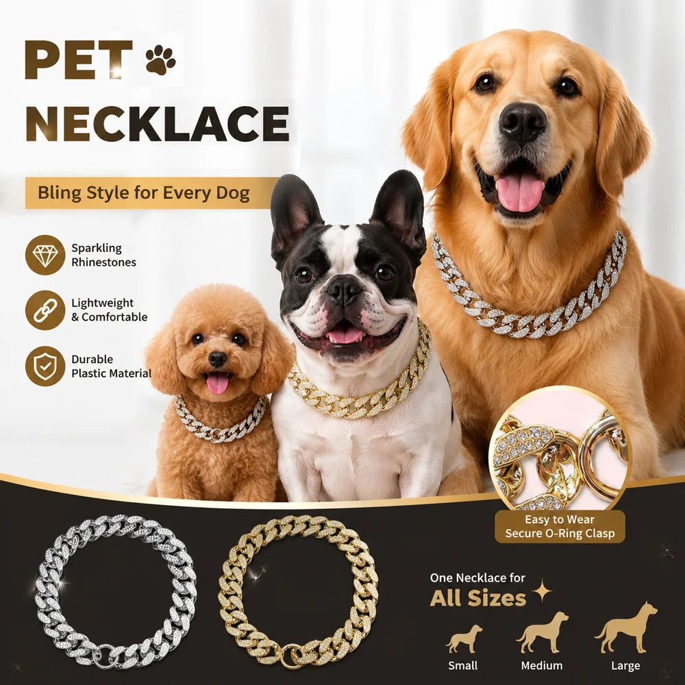 Chaine bling cubaine pour chien et chat