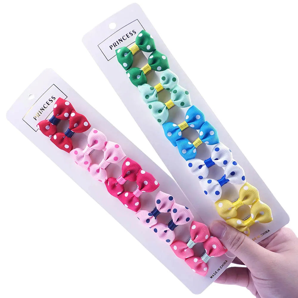 Lot de 10 Nœuds pour Chien - Barrettes Rubans Motifs Variés