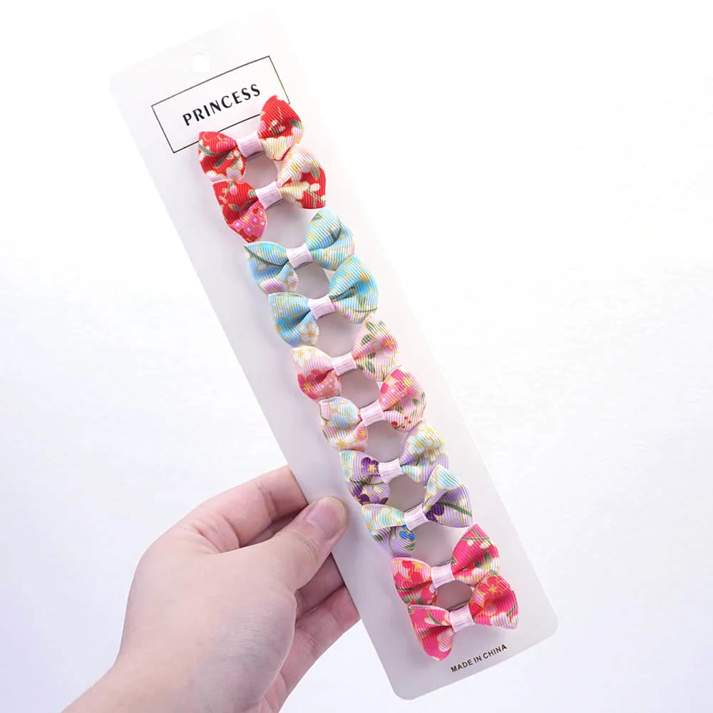 Lot de 10 Nœuds pour Chien - Barrettes Rubans Motifs Variés