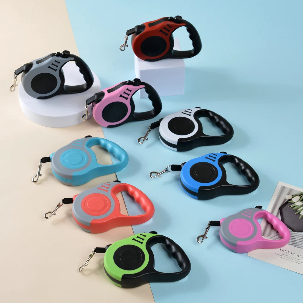 🦮 Laisse Rétractable 3M/5M pour Chien – Corde de Traction Résistante, Petits & Grands Chiens
