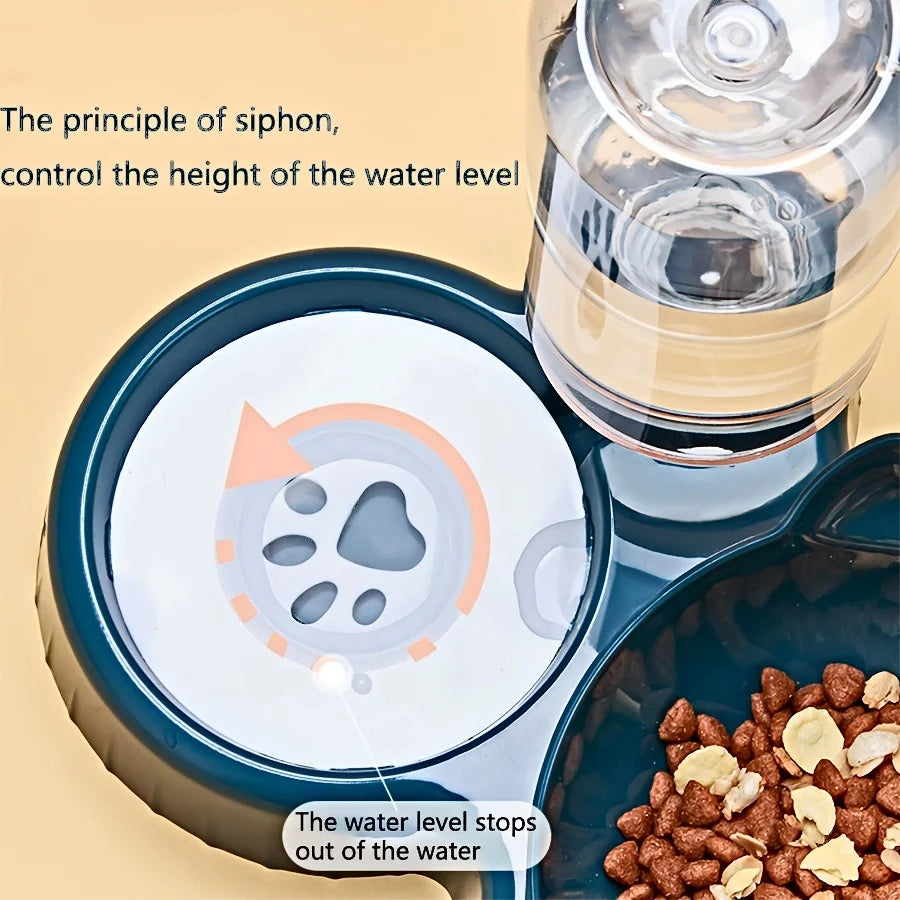 Set gamelle et eau pour chat vue de profil