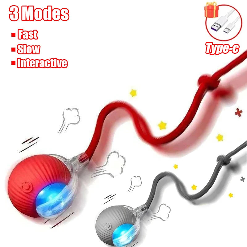 Automatic Interactive Cat Ball - Fake Tail, Rechargeable