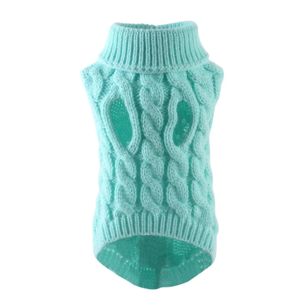 Pull Torsadé pour Chien - Tricot Chaud Automne/Hiver
