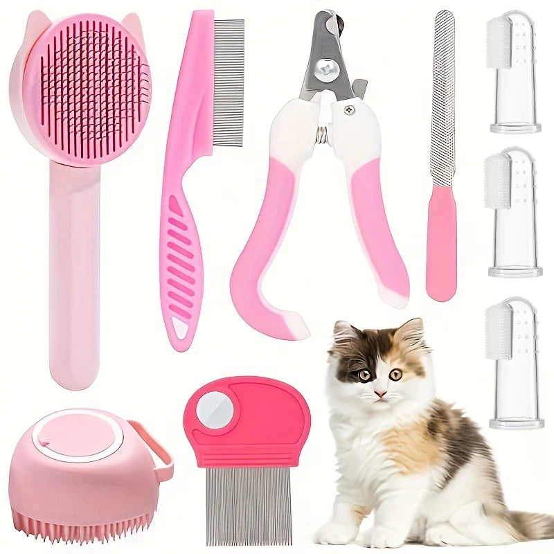 Kit toilettage complet pour chat 8 pieces