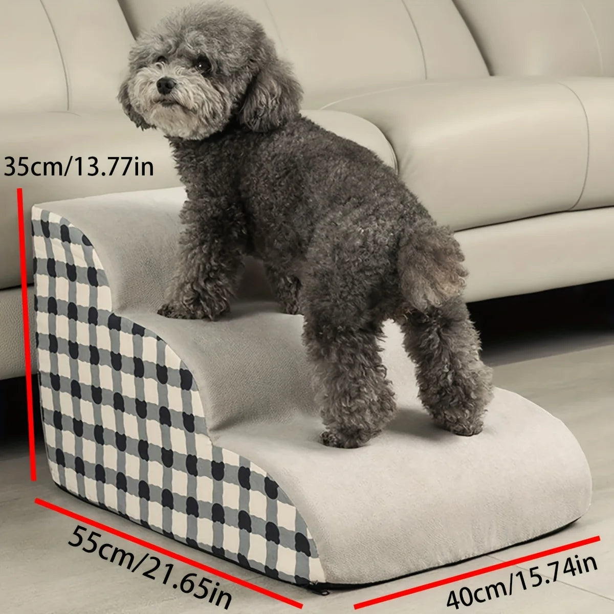 Escalier pour Chien & Chat – Mousse Haute Densité, Antidérapant, 2/3 Marches