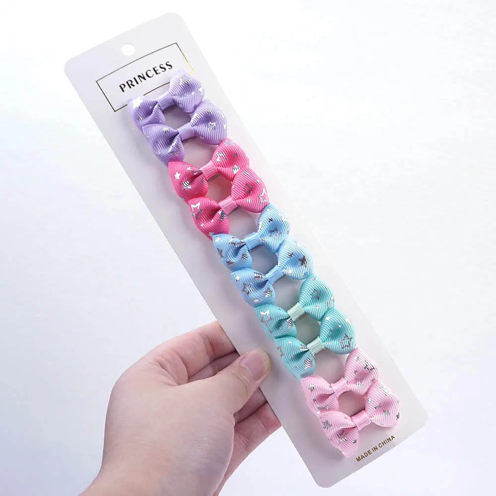 Lot de 10 Nœuds pour Chien - Barrettes Rubans Motifs Variés