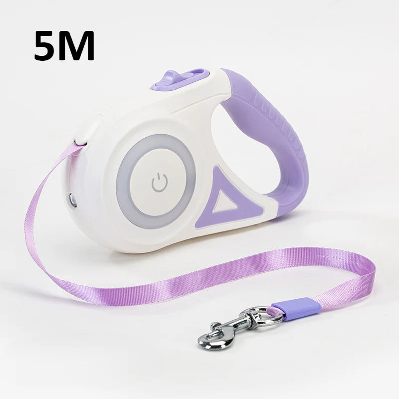 Laisse Rétractable LED Premium pour Chien – 3 ou 5 m | Sécurité & Confort