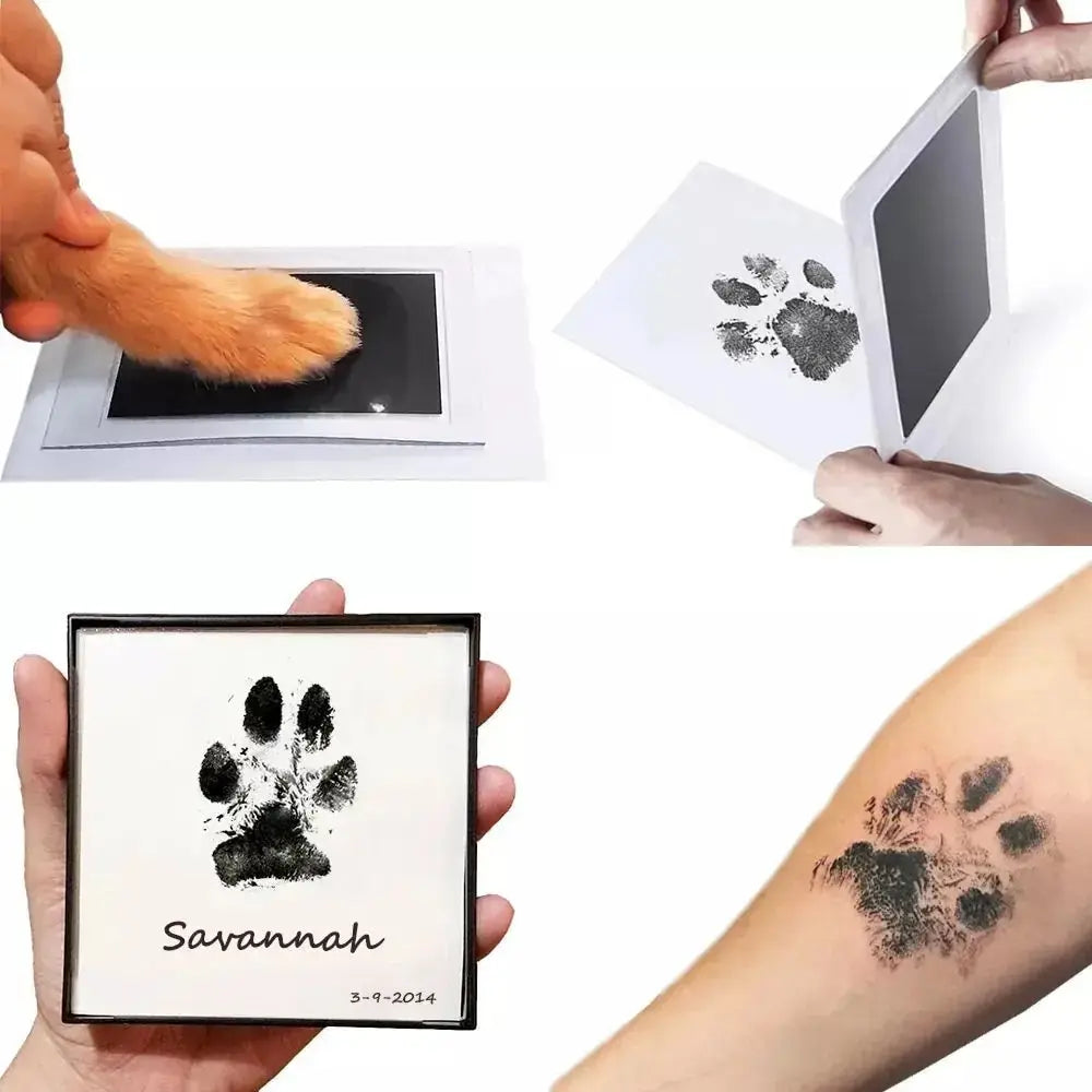 Tampon Encreur Empreinte de Patte pour Chien et Chat - Kit Souvenir Sans Encre