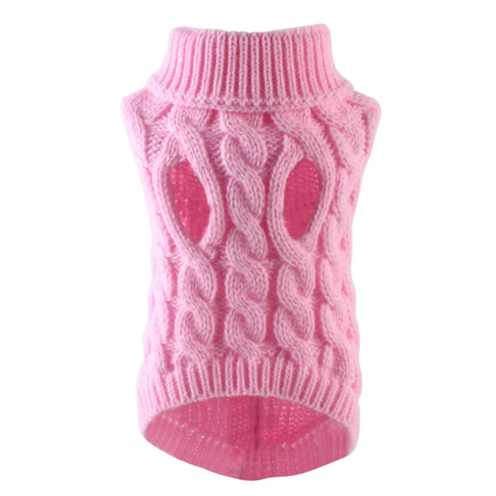 Pull Torsadé pour Chien - Tricot Chaud Automne/Hiver