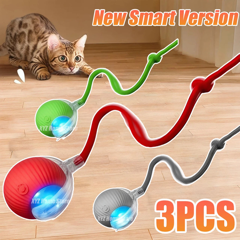 Balle Interactive Automatique pour Chat - Queue Factice, Rechargeable