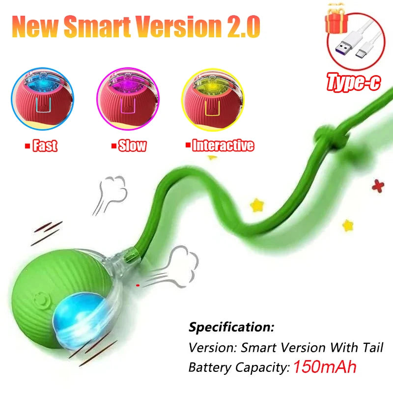 Automatic Interactive Cat Ball - Fake Tail, Rechargeable