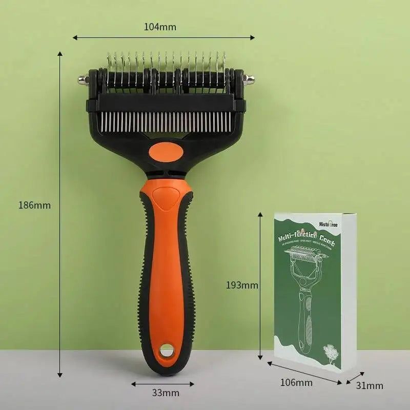 3-in-1 Detangling Brush for Dogs and Cats - Anti-Knot and Dead Hair Remover