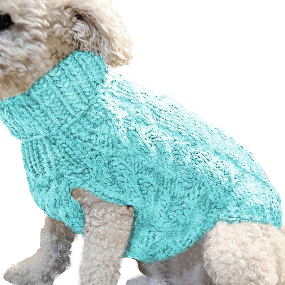 Pull Torsadé pour Chien - Tricot Chaud Automne/Hiver