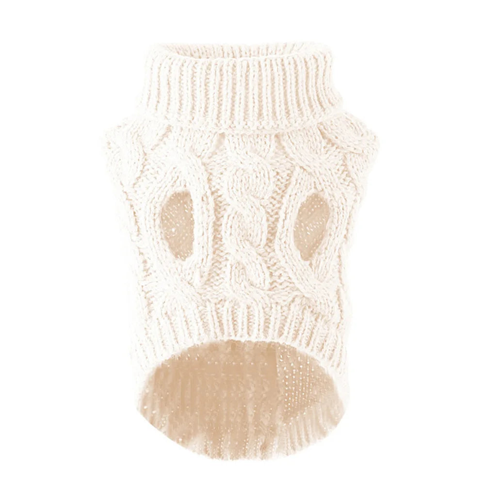 Pull Torsadé pour Chien - Tricot Chaud Automne/Hiver