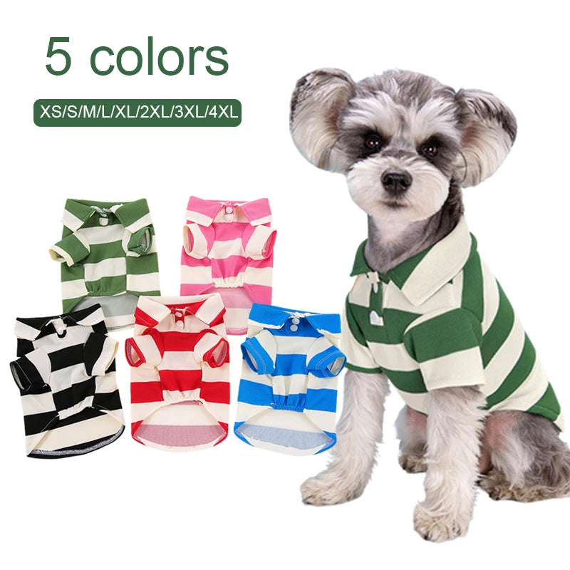 Polo Chic pour Chien - Vêtement Décontracté Été, Petites et Grandes Races