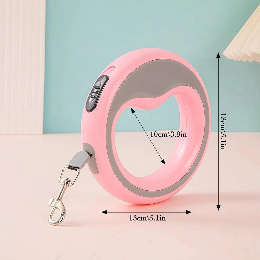 Heavy-Duty Retractable Dog Leash - Nylon Tape, One-Hand Locking, Tangle-Free