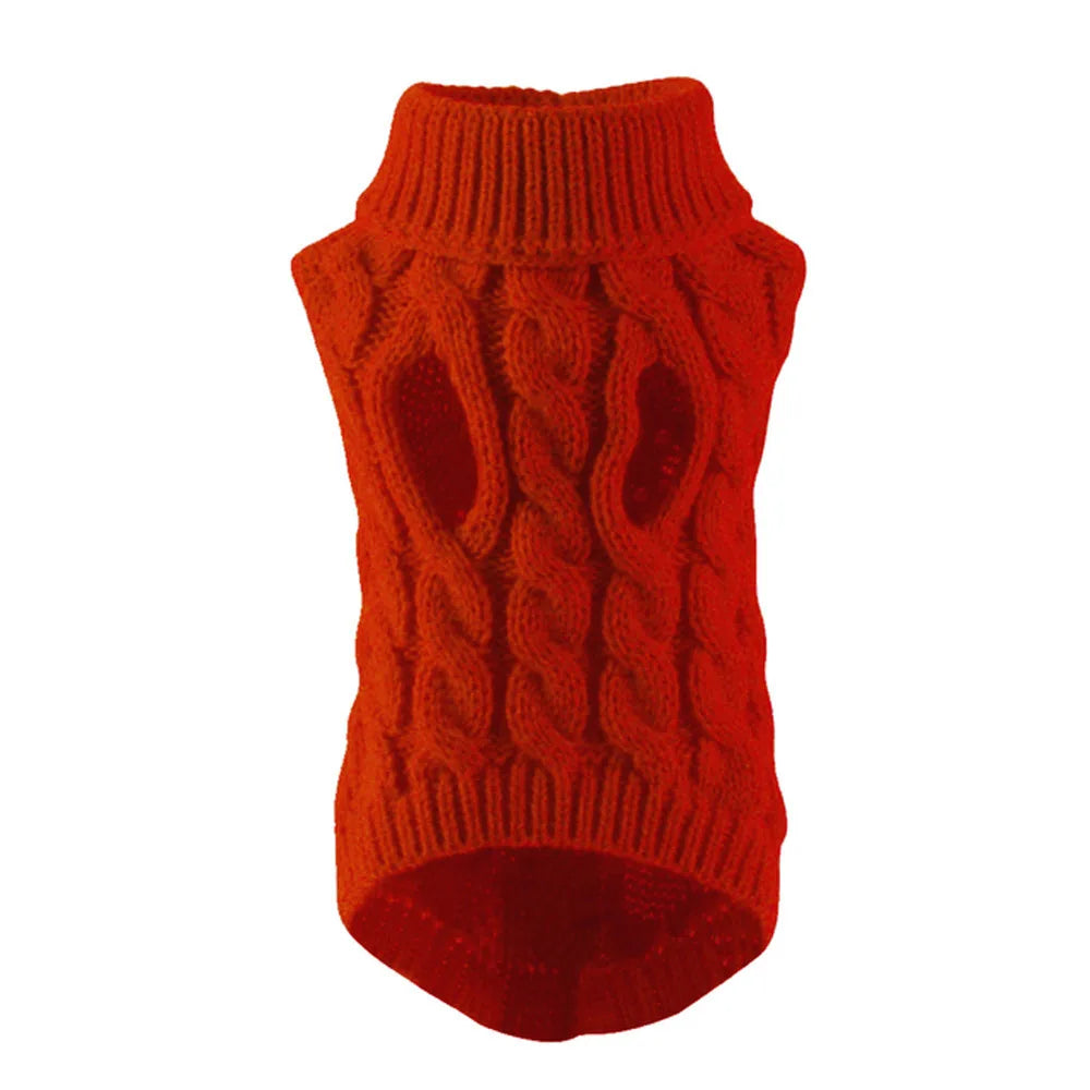 Pull Torsadé pour Chien - Tricot Chaud Automne/Hiver