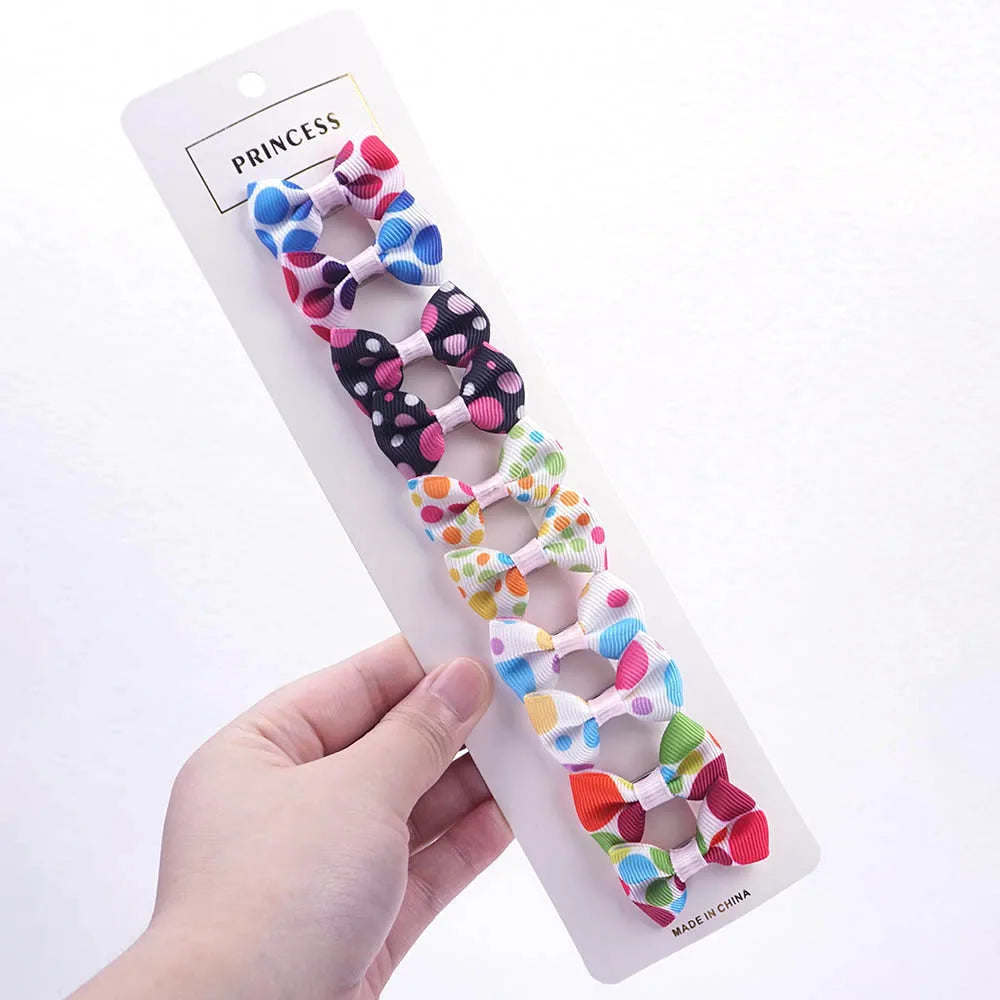 Lot de 10 Nœuds pour Chien - Barrettes Rubans Motifs Variés