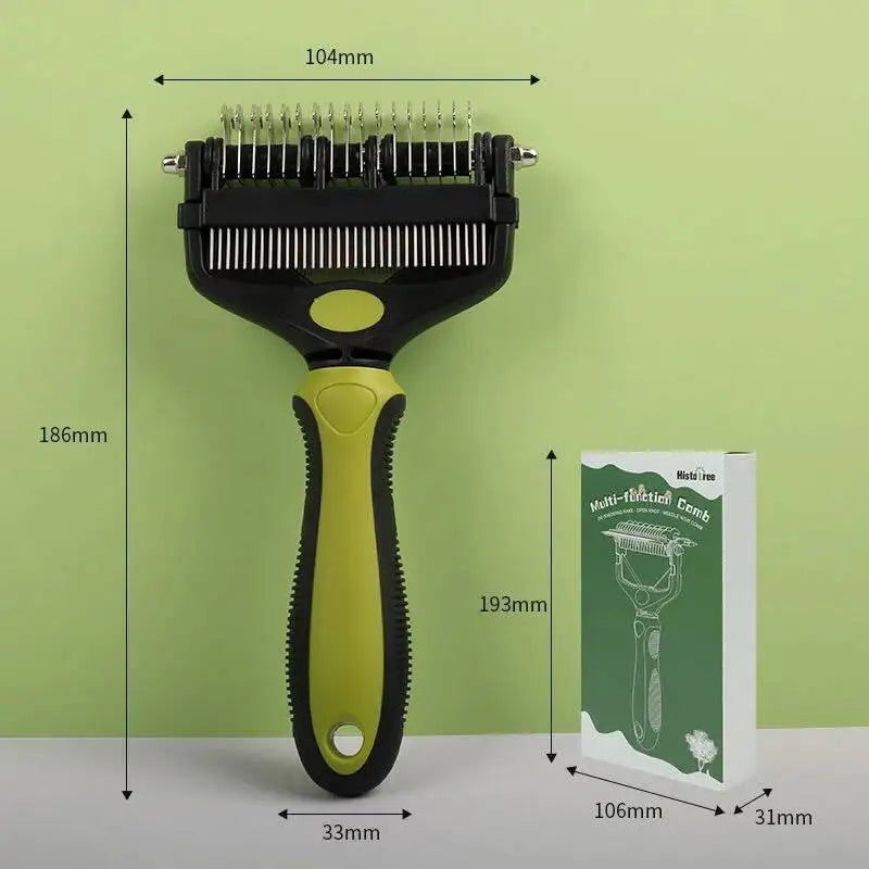 3-in-1 Detangling Brush for Dogs and Cats - Anti-Knot and Dead Hair Remover