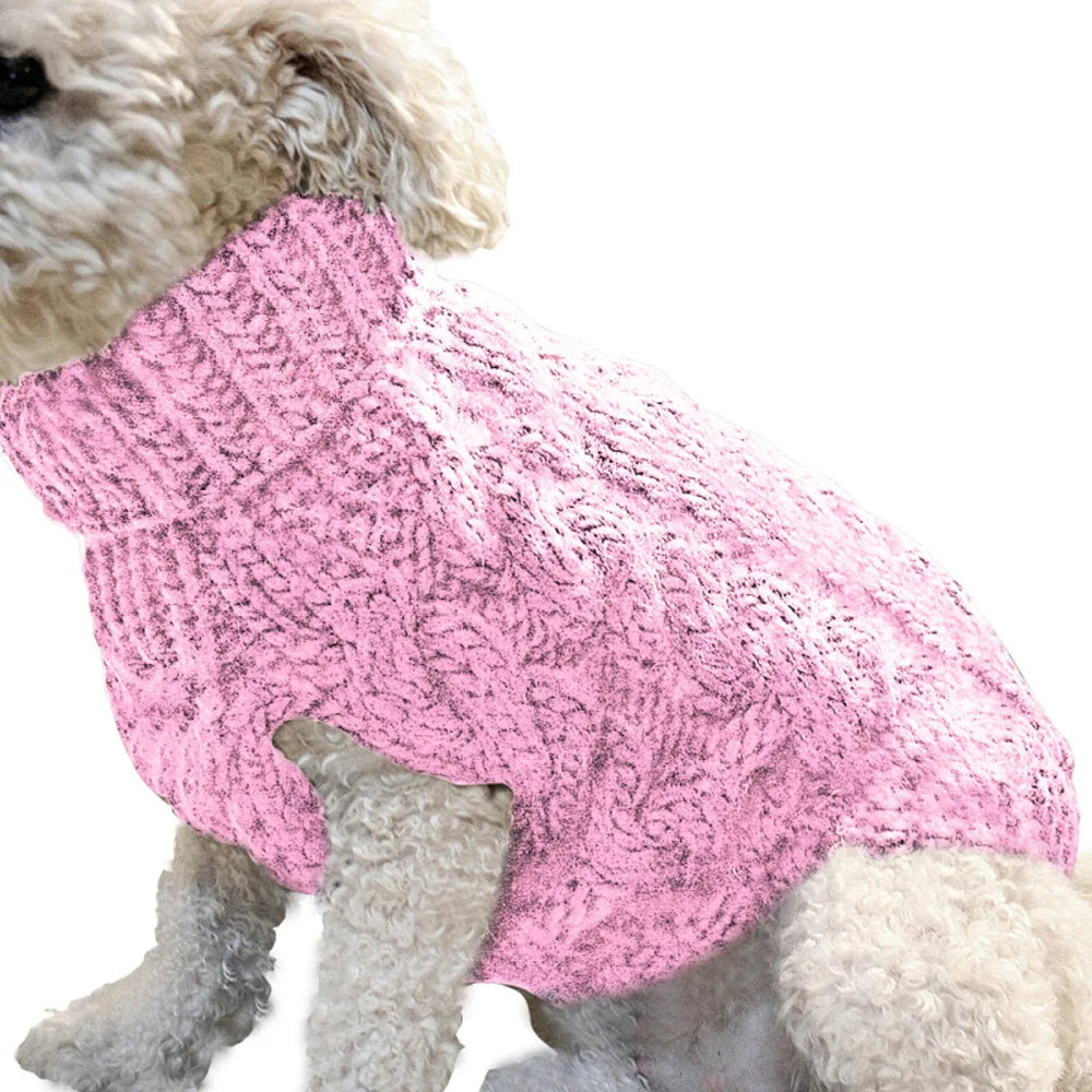 Pull Torsadé pour Chien - Tricot Chaud Automne/Hiver