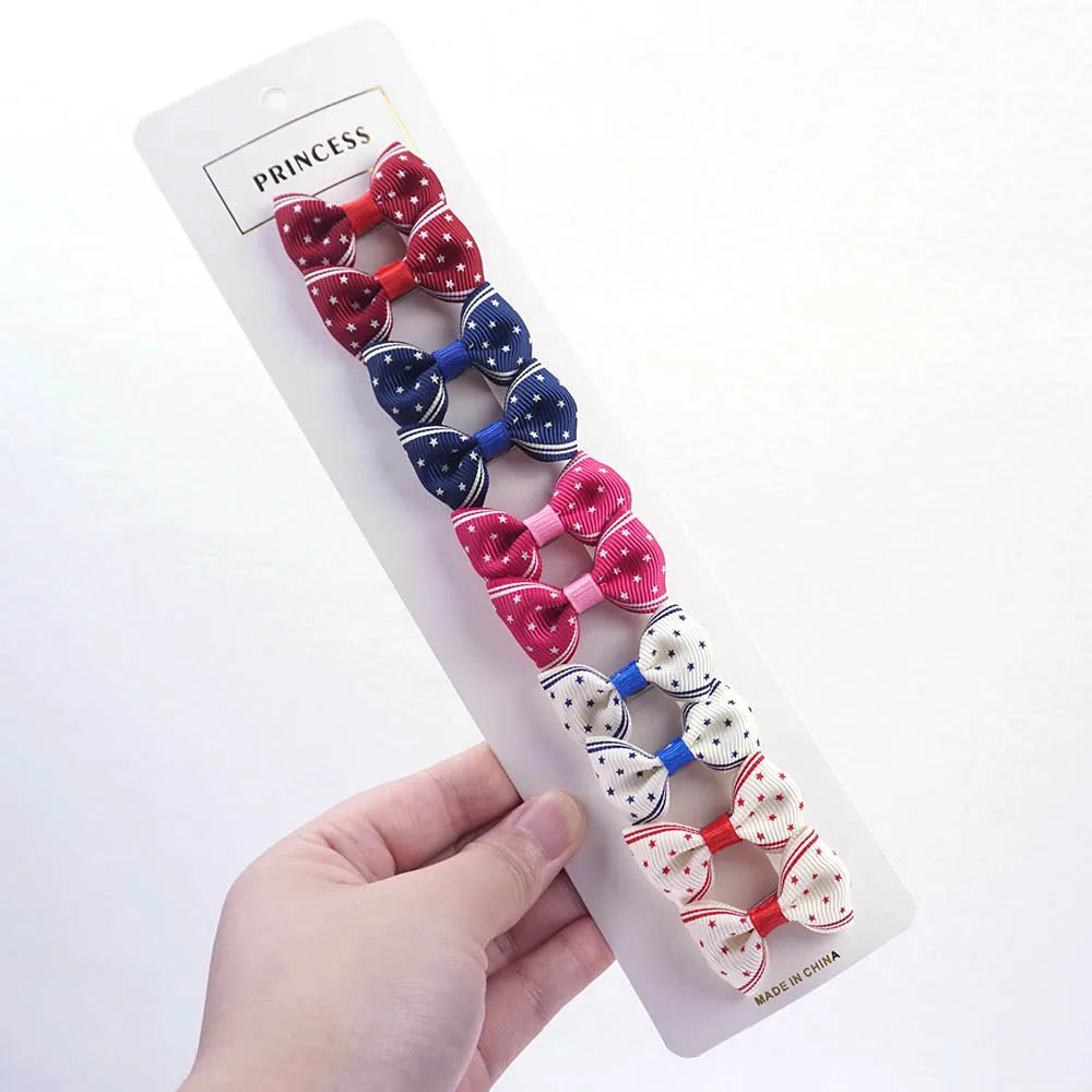 Lot de 10 Nœuds pour Chien - Barrettes Rubans Motifs Variés