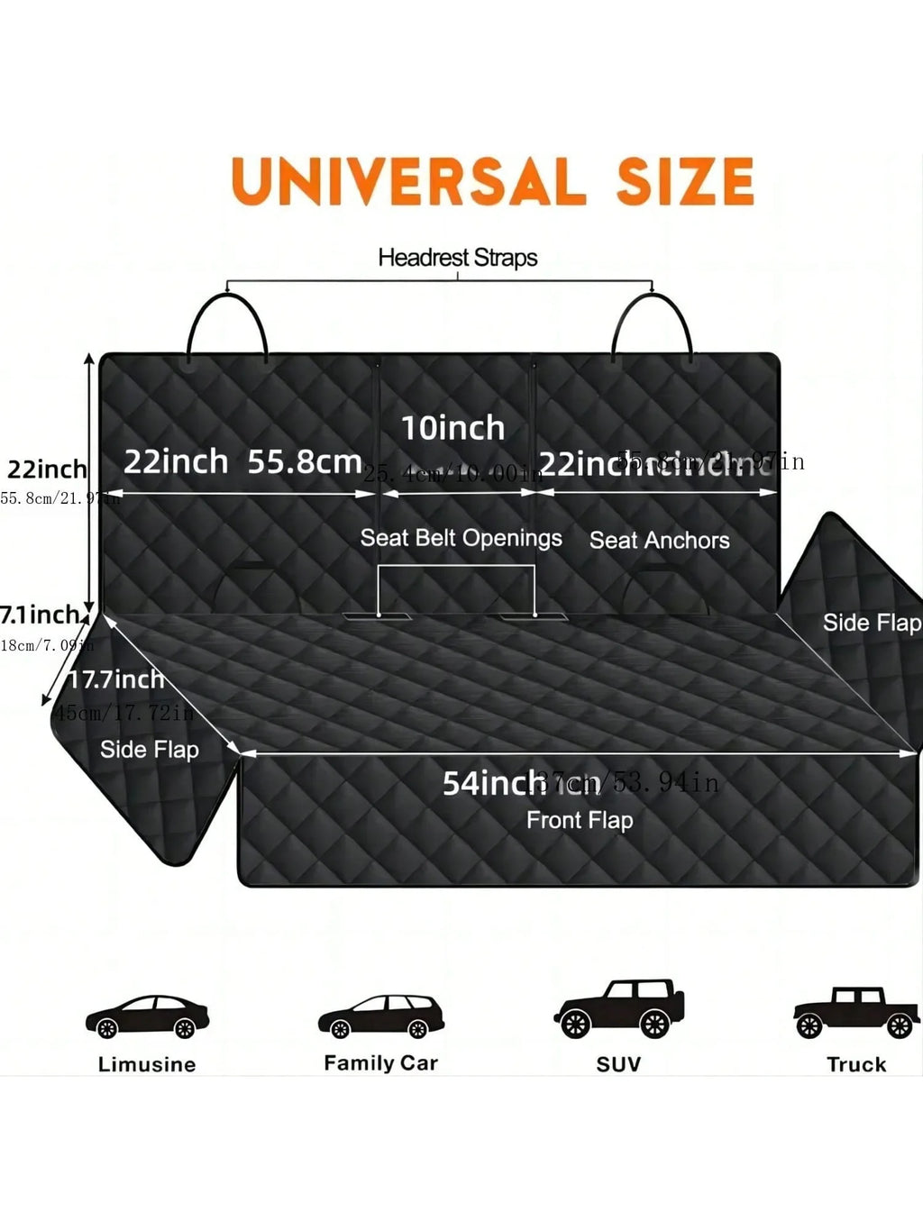 Housse de Protection Imperméable pour Siège Arrière de Voiture – Chien & Chat