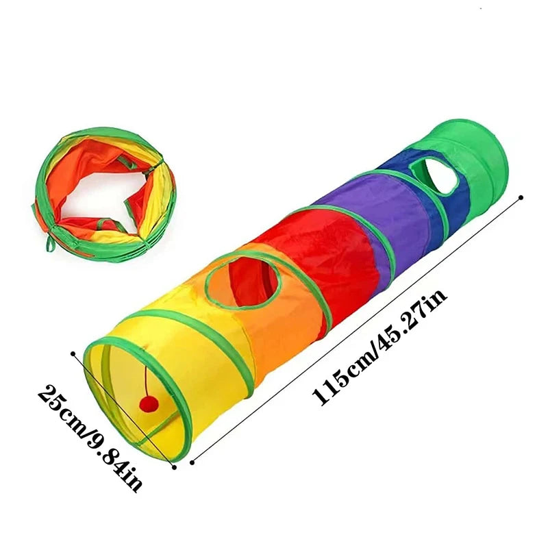 Tunnel de Jeu Pliable pour Chat - Jouet Interactif avec Balle