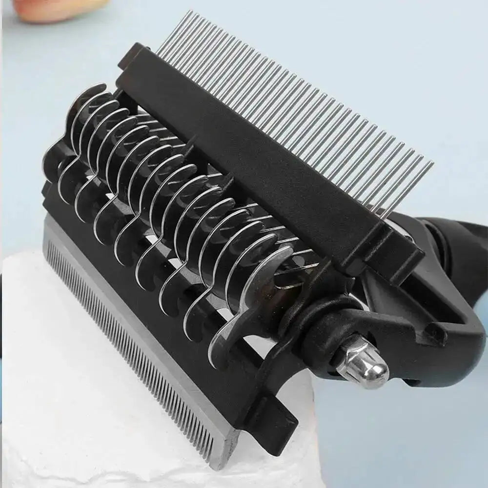 Brosse Démêlante 3 en 1 pour Chien et Chat - Anti-Nœuds et Anti-Poils Morts