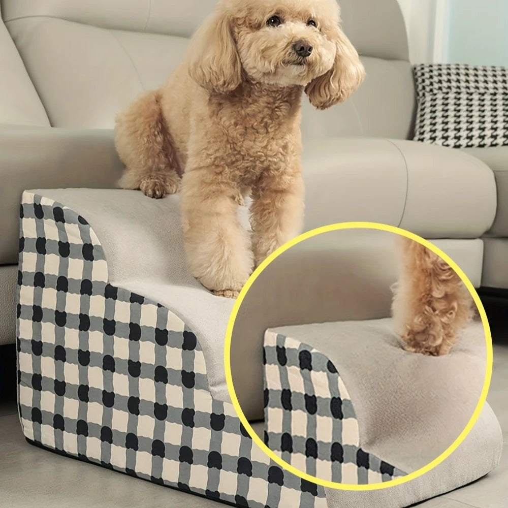 Escalier pour Chien & Chat – Mousse Haute Densité, Antidérapant, 2/3 Marches