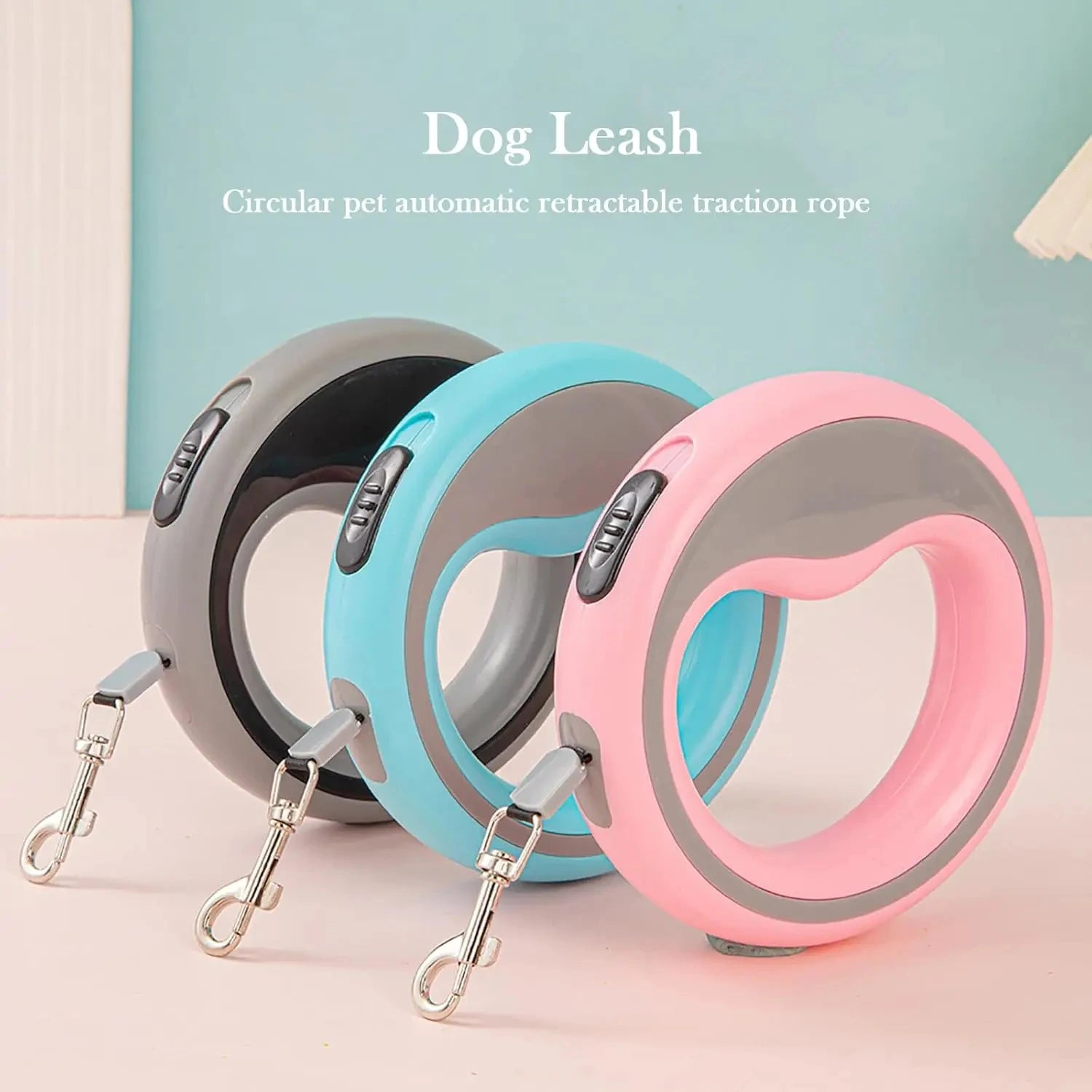 Heavy-Duty Retractable Dog Leash - Nylon Tape, One-Hand Locking, Tangle-Free