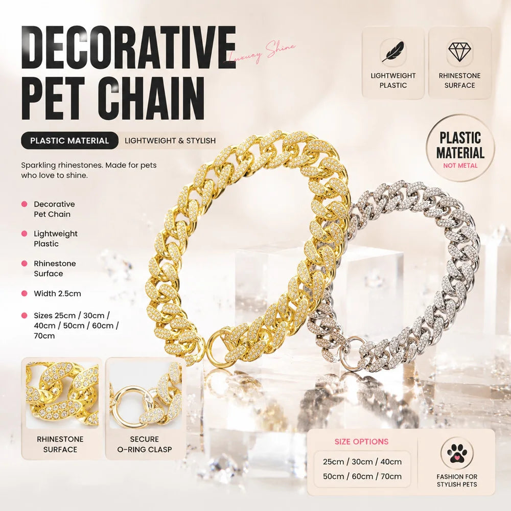 Chien portant la chaine cubaine effet luxe