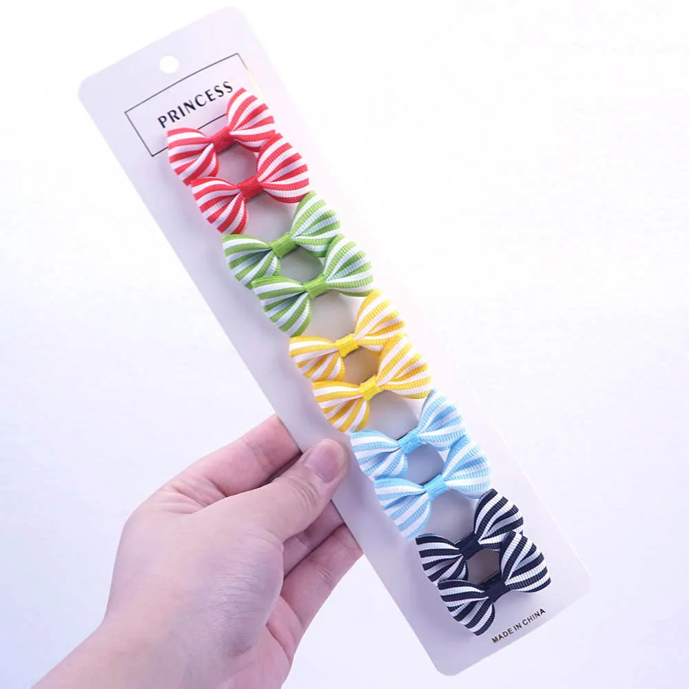Lot de 10 Nœuds pour Chien - Barrettes Rubans Motifs Variés