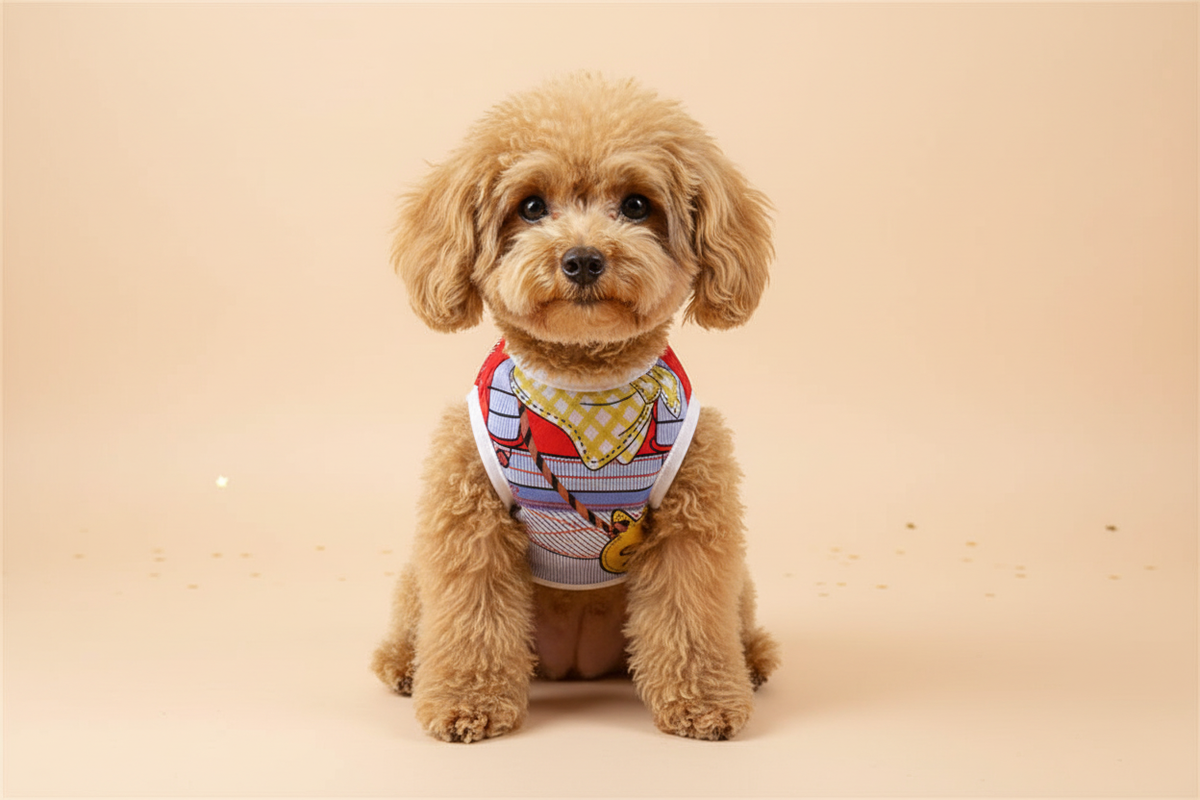Chien abeille fond beige