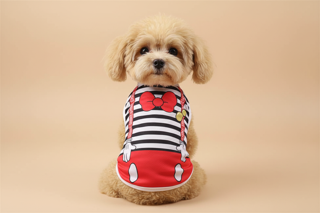 Chien Mickey fond beige