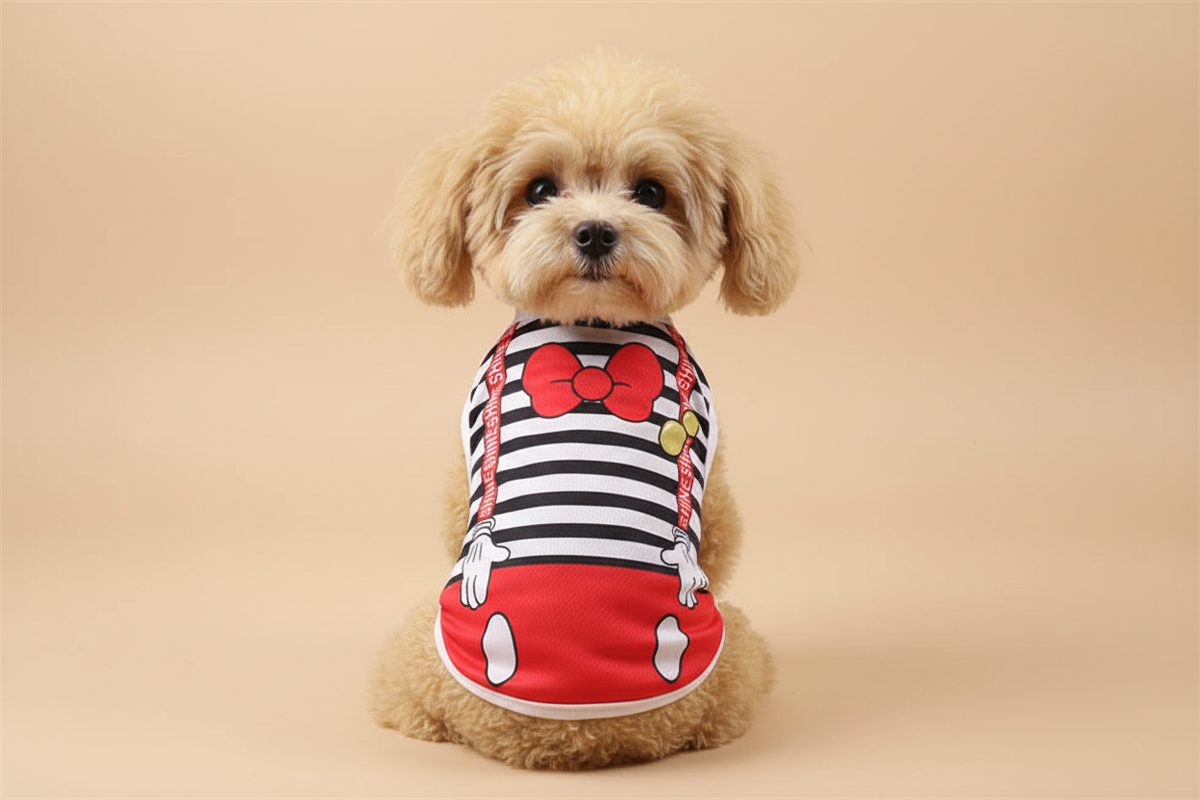 Chien Mickey fond beige